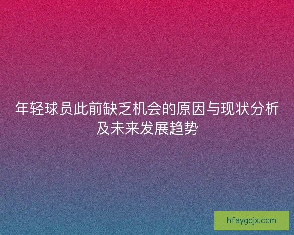 年轻球员此前缺乏机会的原因与现状分析及未来发展趋势