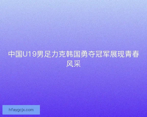中国U19男足力克韩国勇夺冠军展现青春风采